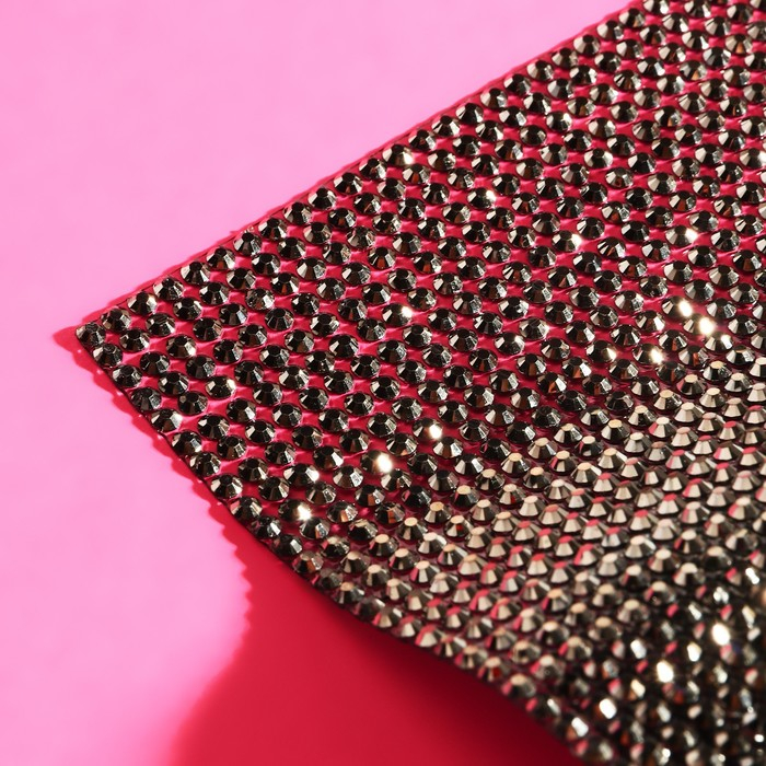 Стразы термоклеевые на листе, d = 3 мм, 40 × 24 см, цвет графитовый