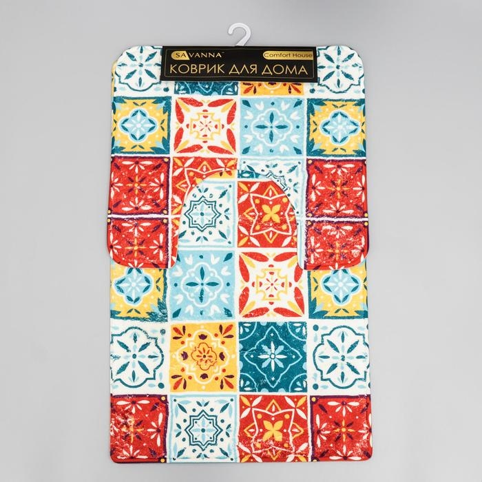 Набор ковриков для ванной и туалета SAVANNA «Мозаика», 2 шт, 50×80 см, 40×50 см Набор ковриков для ванной и туалета SAVANNA «Мозаика», 2 шт, 50×80 см, 40×50 см