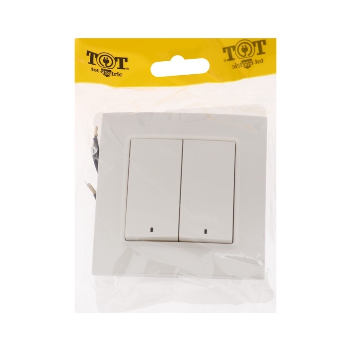 Выключатель TOT Elegant, 10 А, 2 кл., с подсветкой, скрытый, белый
