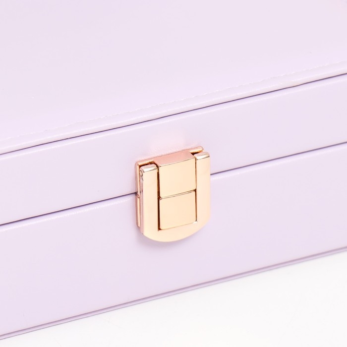 Шкатулка кожзам для украшений  Шкатулка кожзам для украшений "Матовая гладь. Прямоугольная" сиреневая 16х11,5х5,5 см