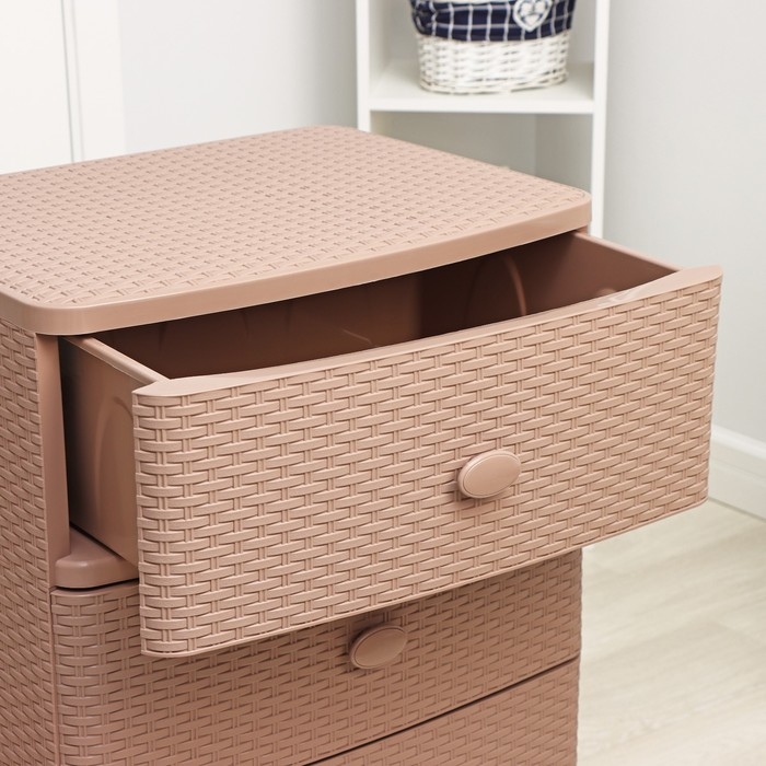 Комод 4-х секционный «Плетёнка», цвет какао Комод 4-х секционный «Плетёнка», цвет какао