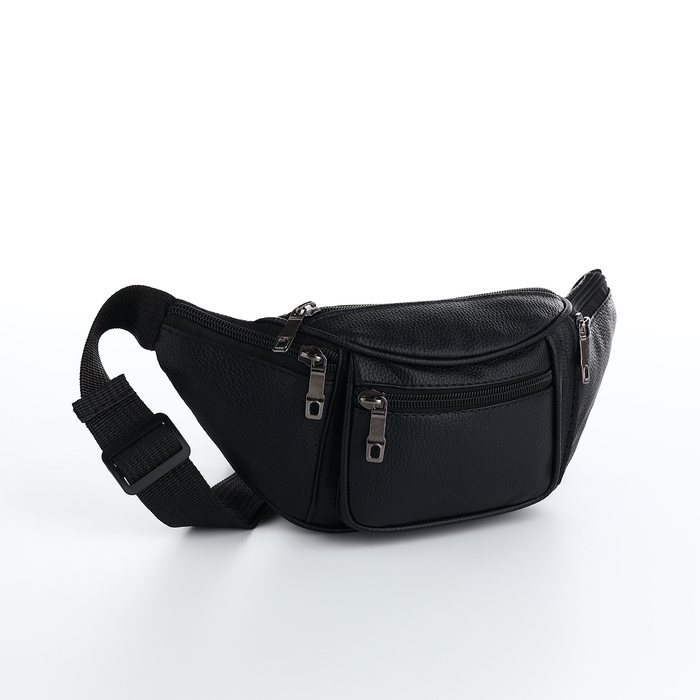 Поясная сумка на молнии, цвет чёрный Поясная сумка на молнии, цвет чёрный