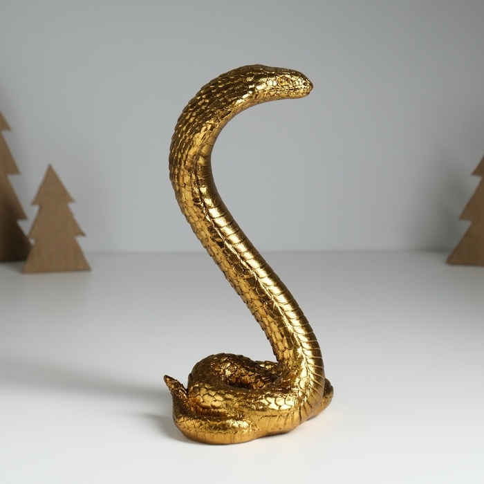 Сувенир полистоун Сувенир полистоун "Египетская кобра" золото 10,5х8,7х19 см