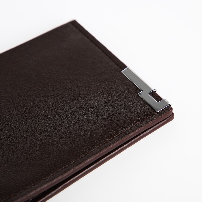 Портмоне мужское без застёжки, отдел для карт, для купюр, цвет коричневый