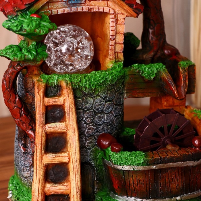 Фонтан "Домик лестница" 12х19х27 см (с подсветкой)