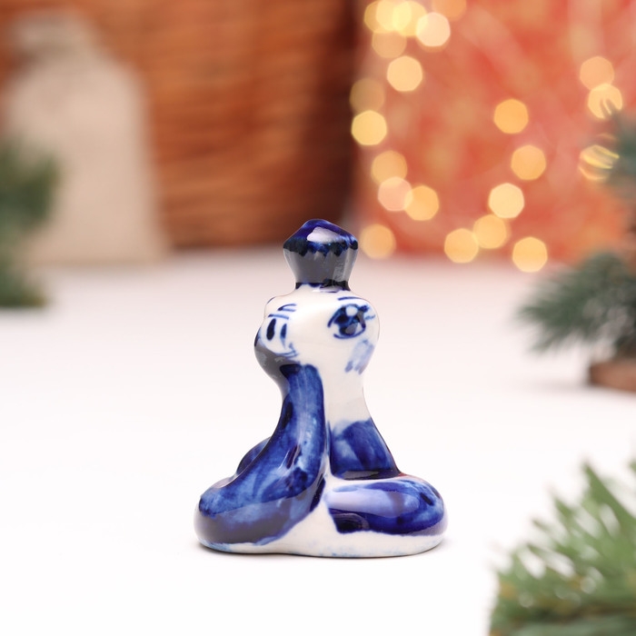 Новый год. Сувенир символ года Новый год. Сувенир символ года "Змея", №16, гжель, 5 см