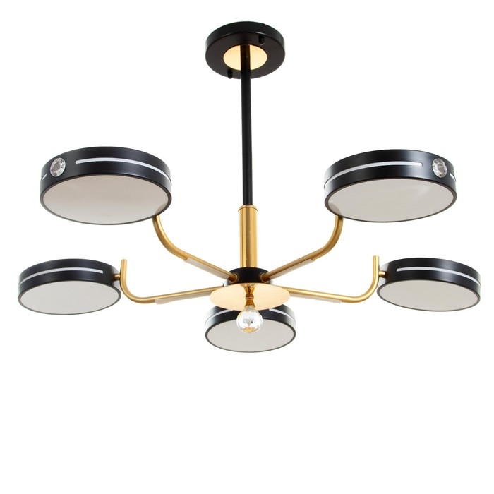 Люстра Люстра "Нестер" 5хLED 130Вт 3000-6000К черно-золотой 80х80х35 см BayerLux