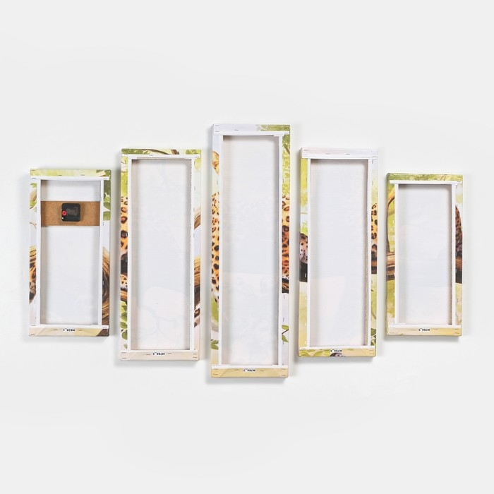 Часы настенные, модульные, серия: Животный мир,  Часы настенные, модульные, серия: Животный мир, "Леопард", 80х140  см