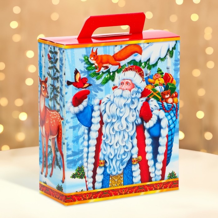 Новый год. Подарочная коробка Новогодняя Презент Новый год. Подарочная коробка Новогодняя Презент "В гостях у сказки" с анимацией 15,5 х 7 х 19 см.