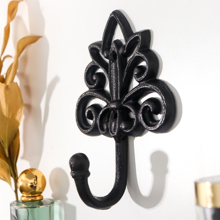 Крючок декоративный чугун Крючок декоративный чугун "Геральдический узор" 17х6х13 см