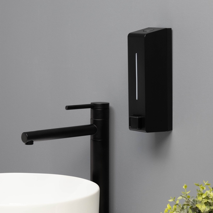 Диспенсер для мыла SAVANNA, механический, 600 мл, пластик, чёрный Диспенсер для мыла SAVANNA, механический, 600 мл, пластик, чёрный