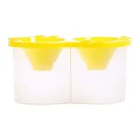 Стакан - непроливайка для рисования двойной Calligrata, 150 мл &times;2, с держателем для кистей, жёлтый