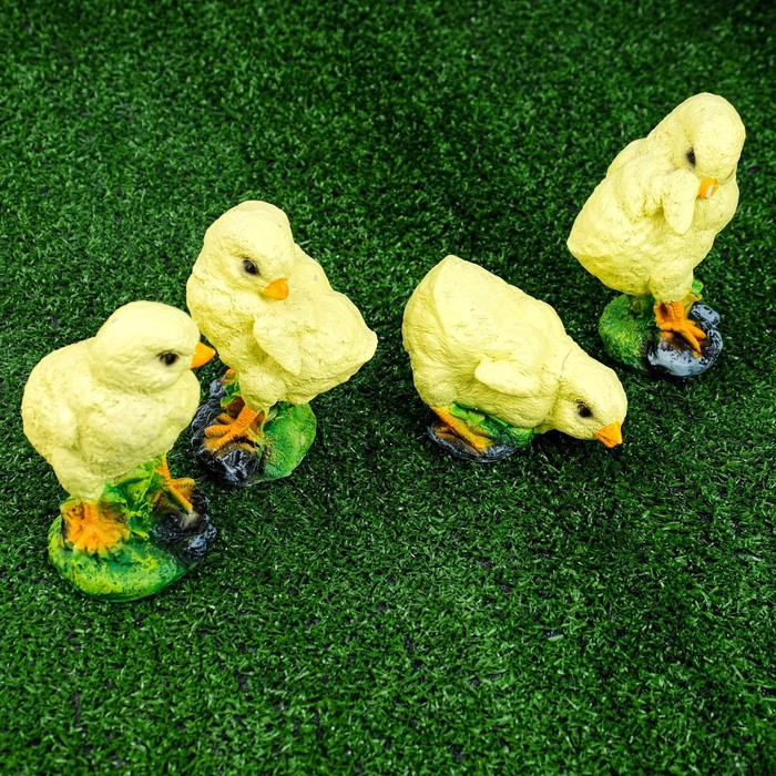 Садовая фигура  Садовая фигура "Цыплята" 15см, комплект из 4-х шт