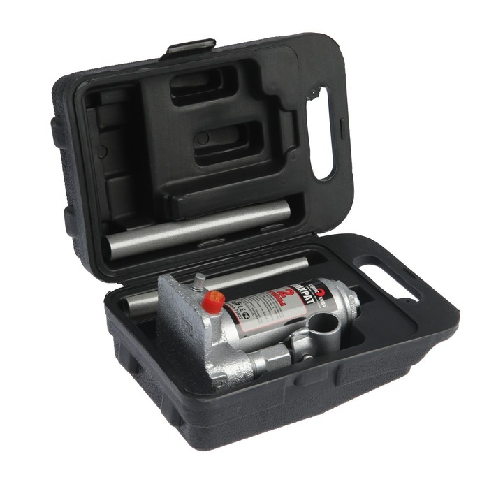 Гидравлический бутылочный домкрат СЕРВИС КЛЮЧ, 75022, высота 158 - 308 мм, в кейсе, 2 т Гидравлический бутылочный домкрат СЕРВИС КЛЮЧ, 75022, высота 158 - 308 мм, в кейсе, 2 т