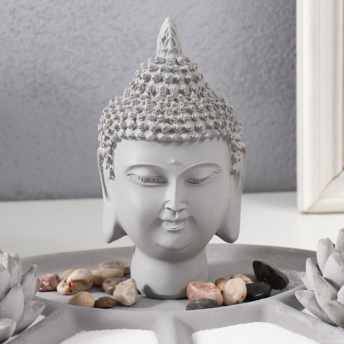 Сад камней Дзен  Сад камней Дзен "Будда и лотосы" 2 свечи 16,5х27х20,5 см