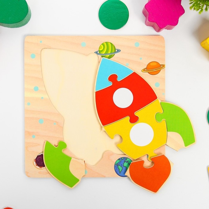 Игрушка развивающая пазл «Ракета» 0,3×15×15 см Игрушка развивающая пазл «Ракета» 0,3×15×15 см