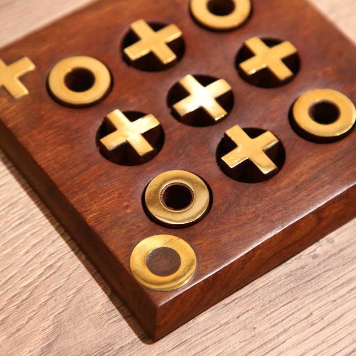 Игра настольная  Игра настольная "Крестики-нолики" 12,5х12,5х1 см, дерево шишам