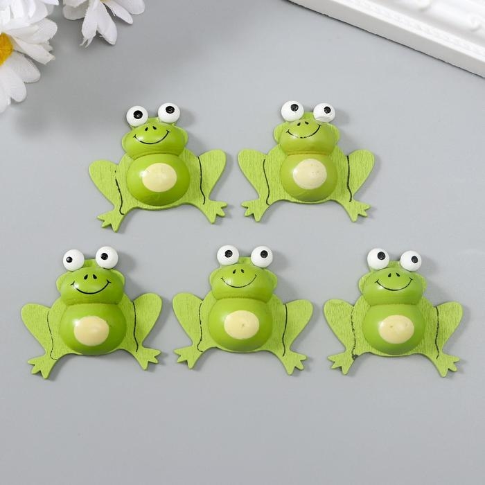 Декор для творчества дерево Декор для творчества дерево "Лягушонок" набор 5 шт 3,4х3 см