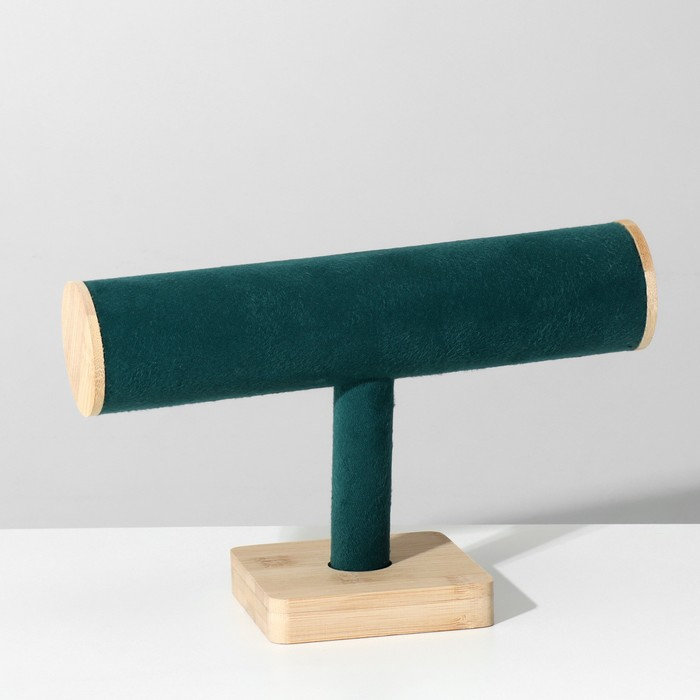 Подставка для часов, браслетов, цепочек, дерево, 22,5&times;9&times;15 см, d=5 см, цвет морской