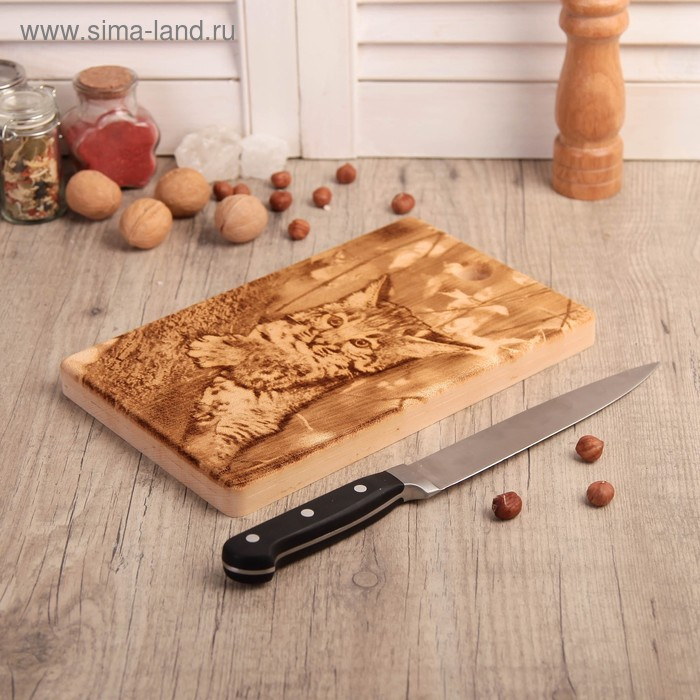 Доска из массива кедра «Рысёнок», прямоугольная, 18 × 28 см Доска из массива кедра «Рысёнок», прямоугольная, 18 × 28 см