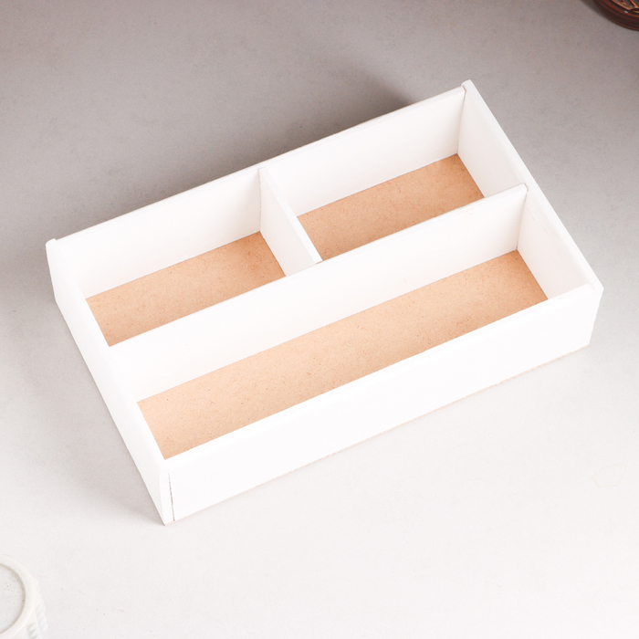 Ящик деревянный 20.5×34.5×10 см подарочный комодик, белая кисть