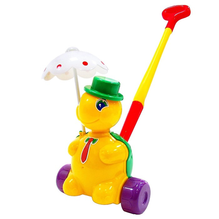 Каталка - черепашка «Тортилла», длина ручки 49 см, цвета МИКС Каталка - черепашка «Тортилла», длина ручки 49 см, цвета МИКС