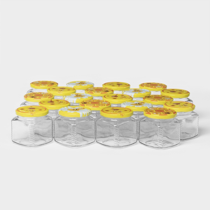 Набор стеклянных банок для меда ТО-82, 390 мл, 20 шт Набор стеклянных банок для меда ТО-82, 390 мл, 20 шт