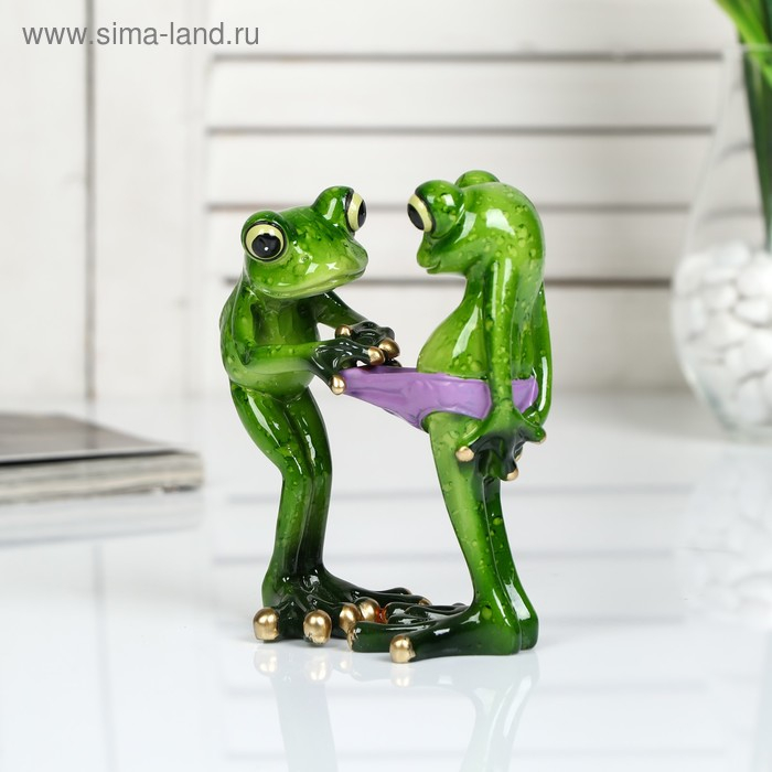 Сувенир полистоун лак  Сувенир полистоун лак "Лягушата - Давай знакомиться" 14х11х6,5 см