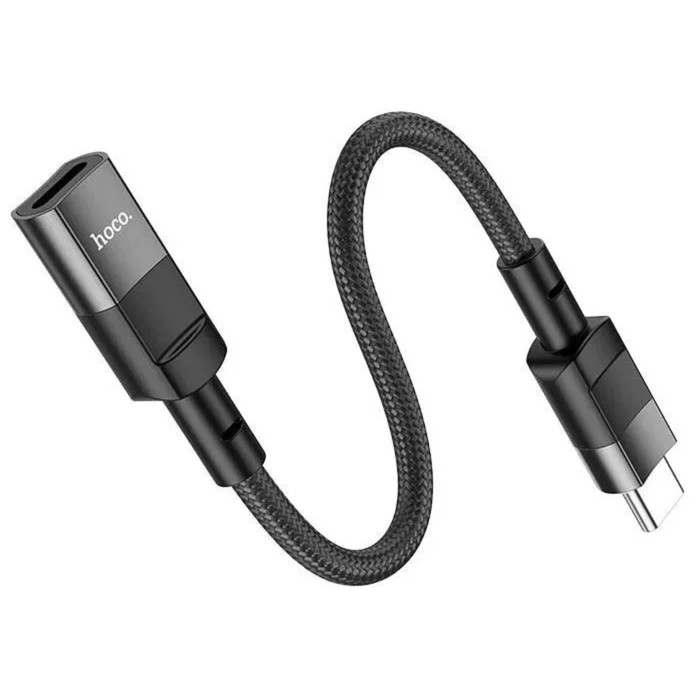 Кабель Hoco U107, Type-C (m) - Lightning (f), 2 А, 0,1 м, плетеный провод,функция OTG,чёрный Кабель Hoco U107, Type-C (m) - Lightning (f), 2 А, 0,1 м, плетеный провод,функция OTG,чёрный