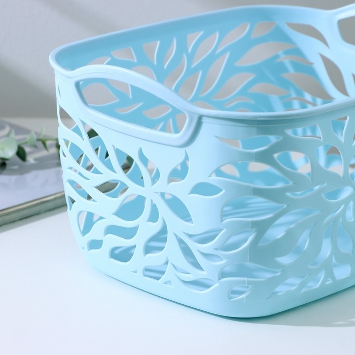 Корзина для хранения «Листья», пластик, 29,5×21,5×16 см, цвет МИКС Корзина для хранения «Листья», пластик, 29,5×21,5×16 см, цвет МИКС