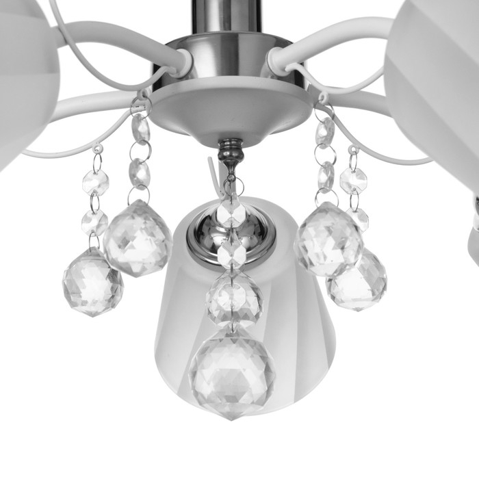 Люстра 2785/5 E27 40Вт бело-хромовый 55х55х30 см BayerLux Люстра 2785/5 E27 40Вт бело-хромовый 55х55х30 см BayerLux