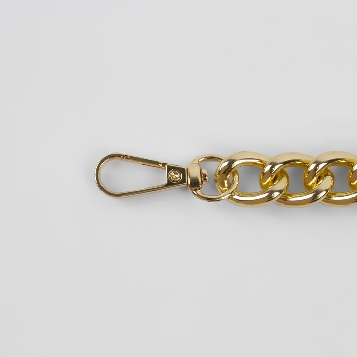 Цепочка для сумки, с карабинами, 14 × 18 мм, 60 см, цвет золотой