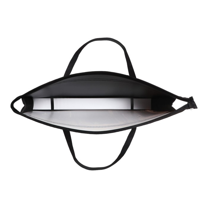 Папка А3 с ручками, пластик, молния сверху 50 мм, 470 х 335 мм, ПМ-А3-26, Папка А3 с ручками, пластик, молния сверху 50 мм, 470 х 335 мм, ПМ-А3-26, "Город" серый