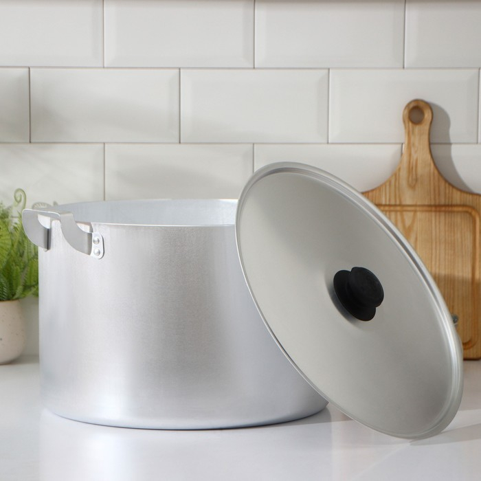 Кастрюля алюминиевая, 20 л, металлическая крышка Кастрюля алюминиевая, 20 л, металлическая крышка