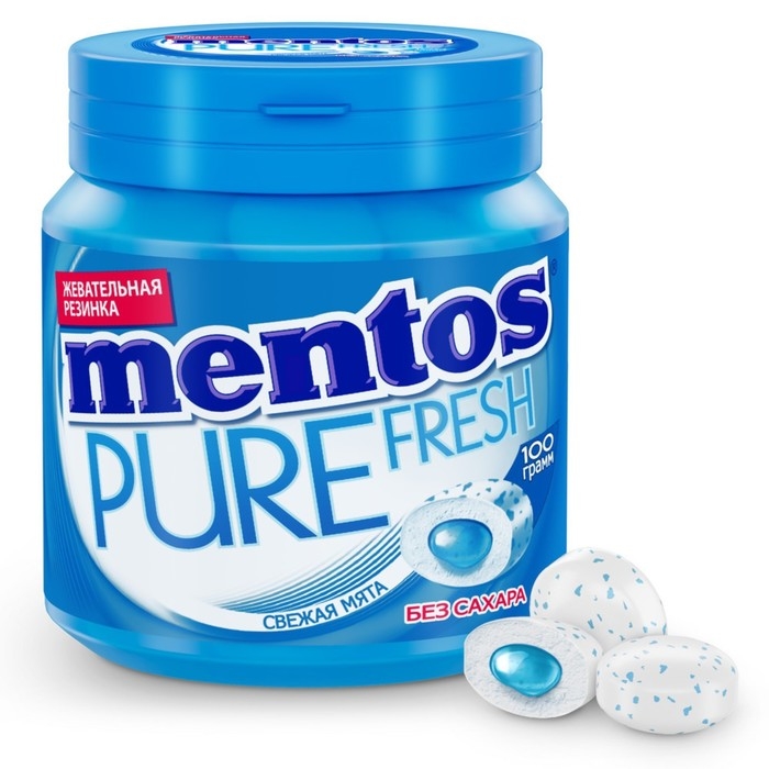 Жевательная резинка Mentos с жидким центром , со вкусом свежей мяты, 100 г Жевательная резинка Mentos с жидким центром , со вкусом свежей мяты, 100 г