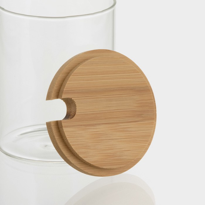 Банки стеклянные для хранения сыпучих продуктов «Эко», 450 мл, 3 шт, с бамбуковой крышкой Банки стеклянные для хранения сыпучих продуктов «Эко», 450 мл, 3 шт, с бамбуковой крышкой