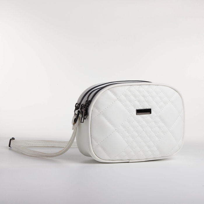 Сумка женская кросс-боди на молнии, цвет белый