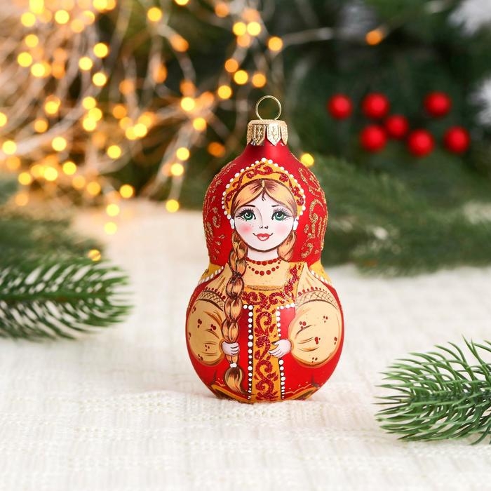 Ёлочное украшение Ёлочное украшение "Девочка в русском сарафане" 10 см