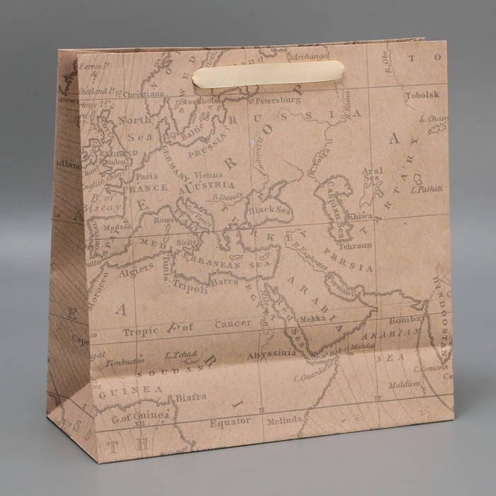 Пакет подарочный крафтовый квадратный, упаковка, «Весь мир твой», 30 х 30 х 12 см Пакет подарочный крафтовый квадратный, упаковка, «Весь мир твой», 30 х 30 х 12 см