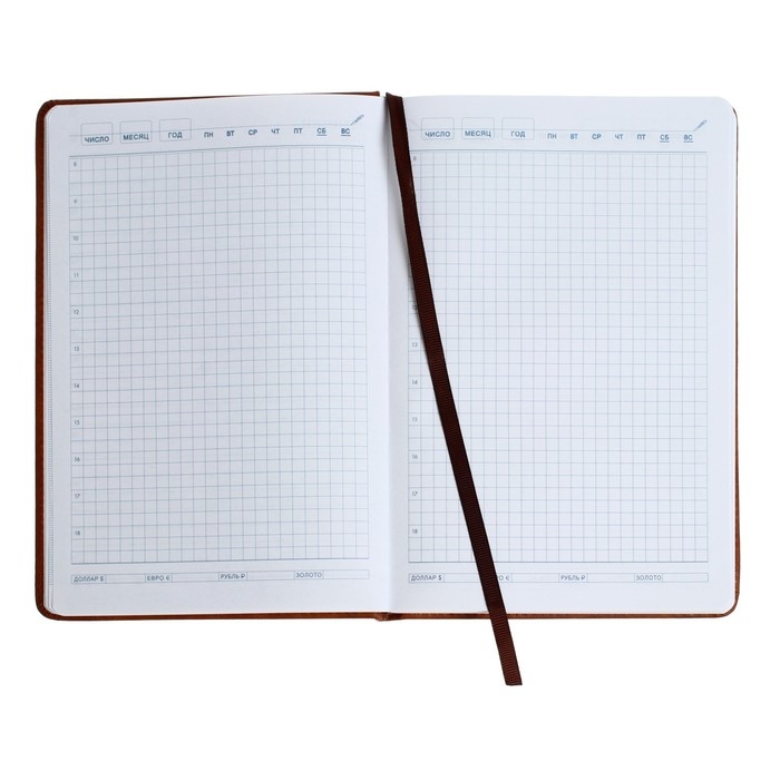 Ежедневник недатированный А5, 140 листов, в клетку, обложка кожзам, с карманом, МИКС Ежедневник недатированный А5, 140 листов, в клетку, обложка кожзам, с карманом, МИКС