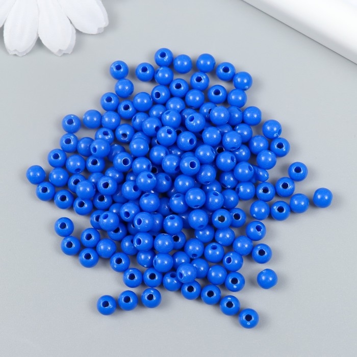 Бусины пластик Бусины пластик "Ультрамарин" глянец набор 25 гр d=0,6 см