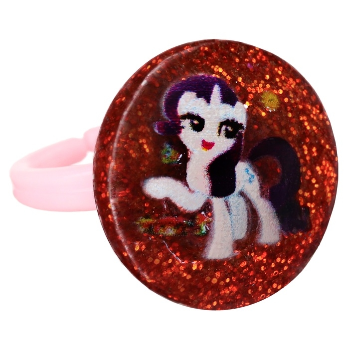 Набор колец на голографической подложке Набор колец на голографической подложке "Пони" 5 шт, My Little Pony МИКС