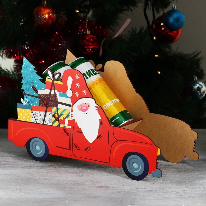 Органайзер для хранения бутылок «Дед мороз в машине» Органайзер для хранения бутылок «Дед мороз в машине»