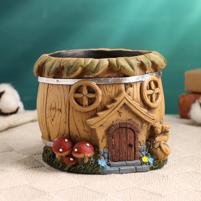 Кашпо  Кашпо "Домик грибочек" 13х13х11см