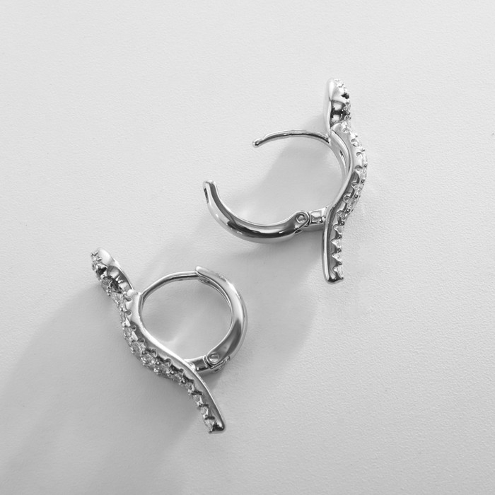 Серьги со стразами XUPING блеск, цвет белый в серебре Серьги со стразами XUPING блеск, цвет белый в серебре