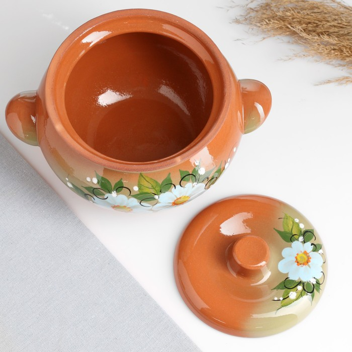 Жаровня  Жаровня "Ромашка" на зелёном, 2л