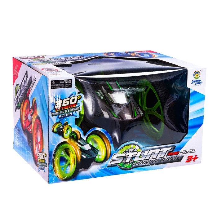 Машина-перевёртыш радиоуправляемая STUNT, работает от батареек, цвет зеленый Машина-перевёртыш радиоуправляемая STUNT, работает от батареек, цвет зеленый