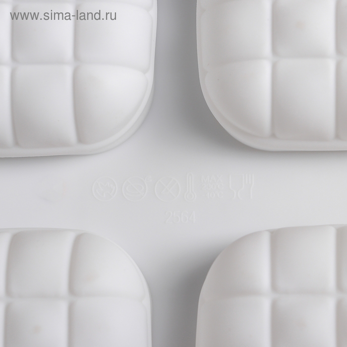 Форма для муссовых десертов и выпечки Доляна «Перина», 29×17×3 см, 6 ячеек (6,5×6,5 см), цвет белый Форма для муссовых десертов и выпечки Доляна «Перина», 29×17×3 см, 6 ячеек (6,5×6,5 см), цвет белый