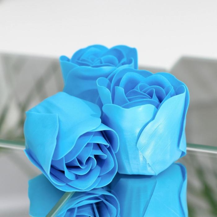 Мыльные розочки, синие, набор 3 шт. Мыльные розочки, синие, набор 3 шт.