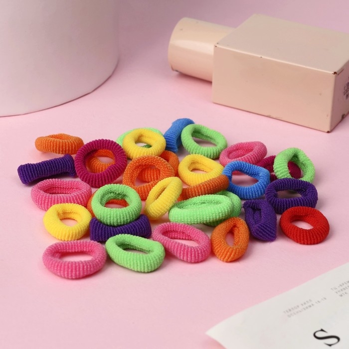 Резинка для волос  Резинка для волос "Махрушка" (набор 100 шт) классика ассорти